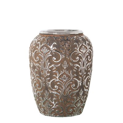 VASO IN CERAMICA ARGENTO ANTICO °20X26CM ST50252