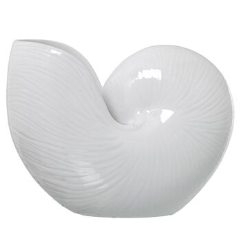 VASE EN CÉRAMIQUE COQUILLE BLANCHE _27X13X20CM ST54566 1