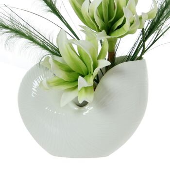 VASE EN CÉRAMIQUE COQUILLE BLANCHE _27X13X20CM ST54566 3