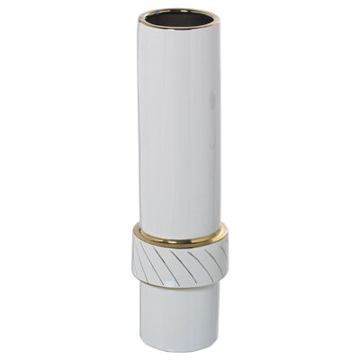 VASO CERAMICA ORO/BIANCO °11X38CM ST51007