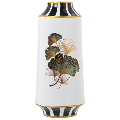 VASO FIORI CERAMICA BIANCO/NERO _°14X30CM ST60658