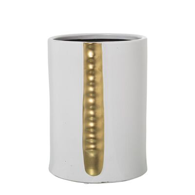 WEISS/GOLD KERAMIKVASE 19X17X25CM ST51150