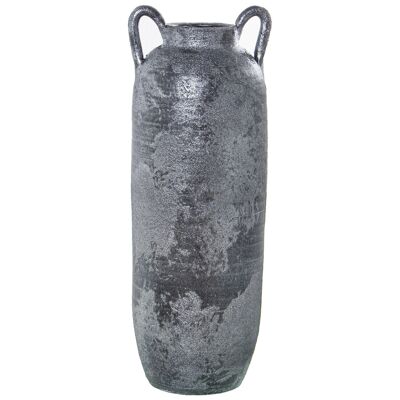 VASE CERAMIQUE A ANSES 50CM VIEUX ARGENT _°18X50CM ST60104