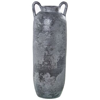 VASE CERAMIQUE A ANSES 50CM VIEUX ARGENT _°18X50CM ST60104 1