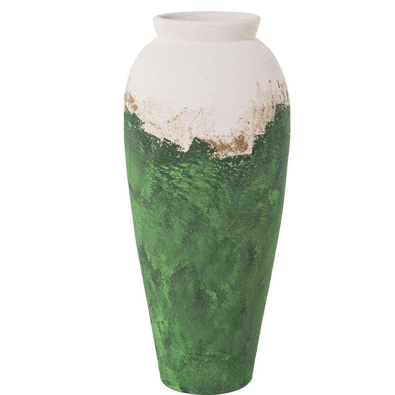Ceramic vase 80cm green, gold, white 32x80cm st60885