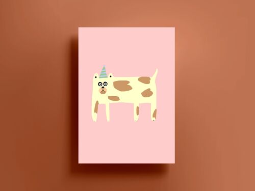 Party Hat Dog Print (A4)