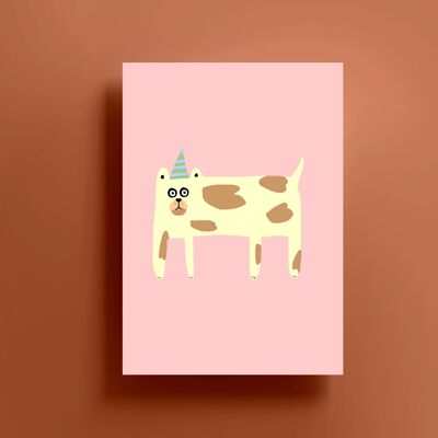 Party Hat Dog Print (A4)