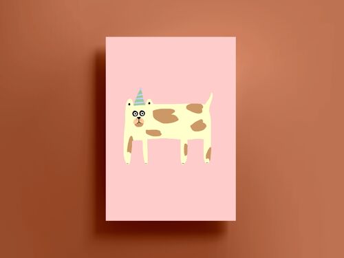 Party Hat Dog Print (A3)