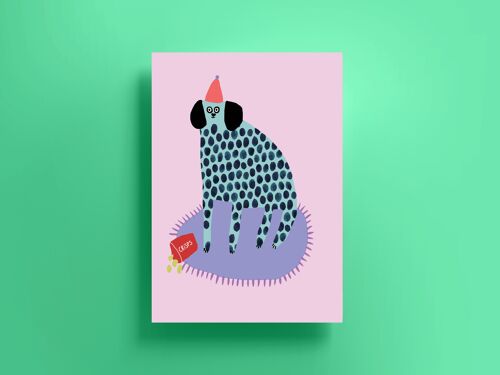 Party Dog Print (A4)