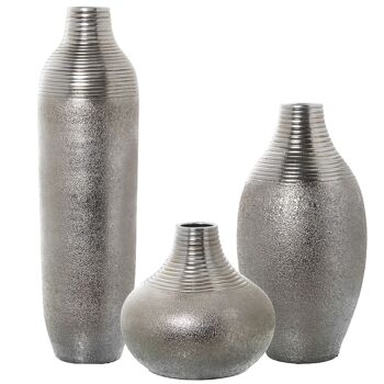 VASE CÉRAMIQUE 50CM ARGENT °25X50CM ST60423 3