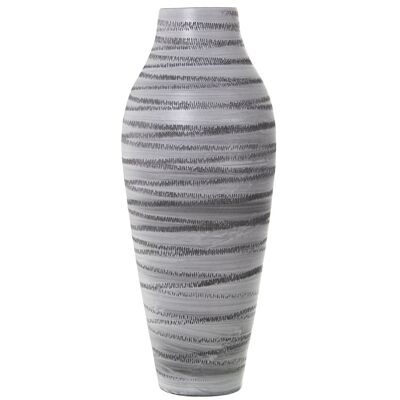 CERAMIC VASE 80CM STRIPED GRAY _°29X80CM ST60867