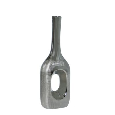 VASE CÉRAMIQUE 33CM ARGENT _12X9X33CM ST54624