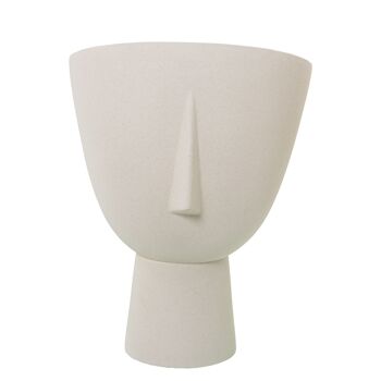 VASE CERAMIQUE 38CM FACE BEIGE EPEPEAU _°29X38CM SOCLE:°13.5CM ST61058 1