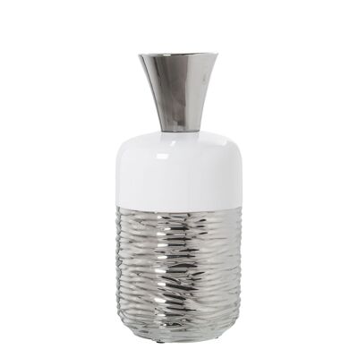 VASO CERAMICA 39CM BIANCO/ARGENTO _°19X39CM ST60542