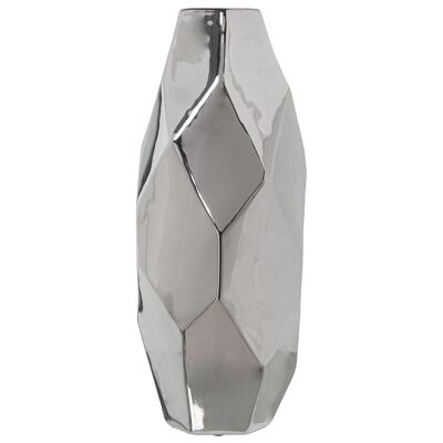 CERAMIC VASE 46CM SILVER _20X20X46CM ST60442