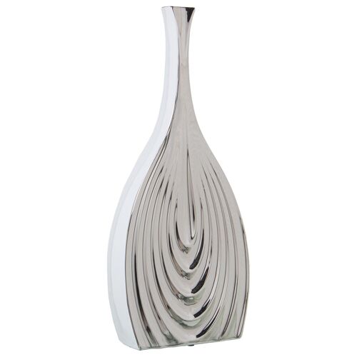 JARRON CERAMICA 47CM BLANCO/PLATA _20X8X47CM ST60445