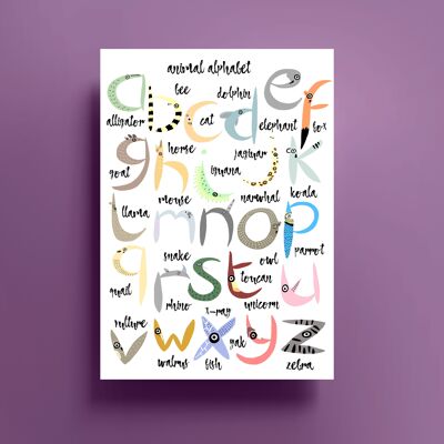 Animal Alphabet Print (A3)