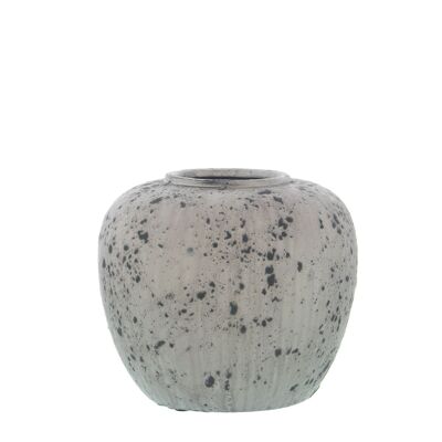 VASE CÉRAMIQUE 21CM GRIS MACHÉ _°24X21CM ST52498