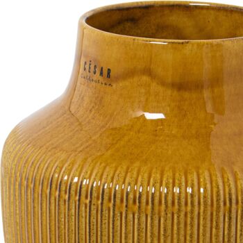 VASE CÉRAMIQUE 24CM JAUNE BRILLANT ACTIF _°18X24CM BOUCHE:°9.5CM ST62242 3