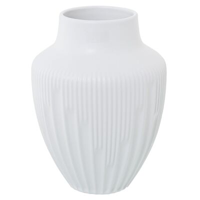 VASE CÉRAMIQUE 24CM BLANC MAT _°18X24CM BOUCHE:°9.5CM ST62244