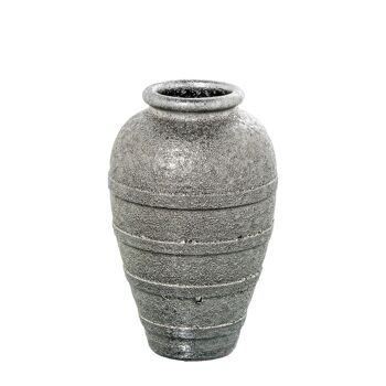 VASE CÉRAMIQUE 30CM ARGENT _°20X30CM ST61200