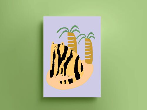 Cats and Palms Print (A4)