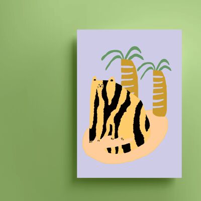 Impresión de gatos y palmeras (A4)