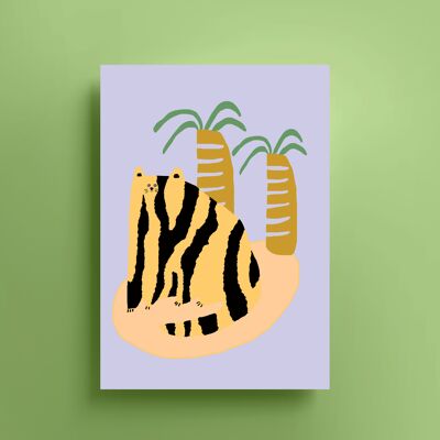 Impression de chats et de palmiers (A3)