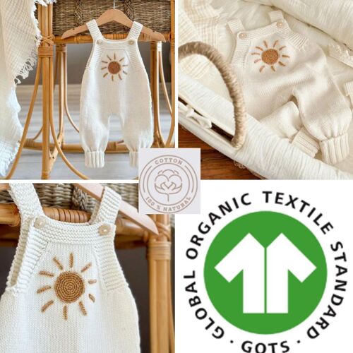 Organic Cotton Handmade Sun Unisex Dungarees, Perfect gift