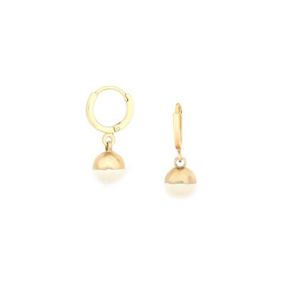 LOUNA ecru ball mini hoop earrings