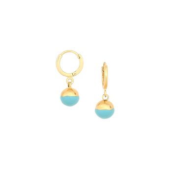 LOUNA  boucles d'oreilles mini créole boule turquoise