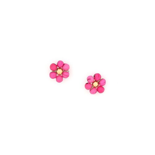 FLORES  boucles d'oreilles puces fleur (rose)