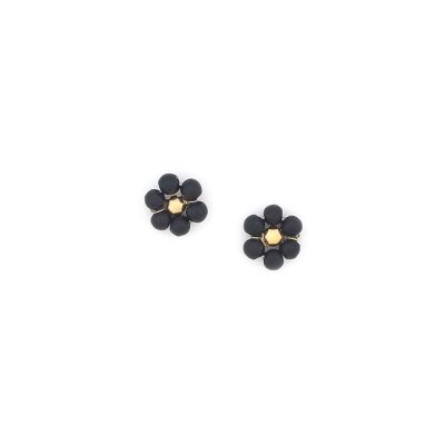 FLORES  boucles d'oreilles puces fleur (noir)