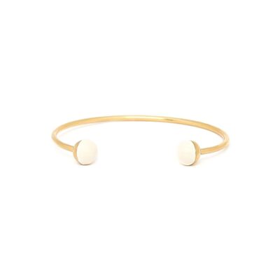 LOUNA golden bangle with ecru ball