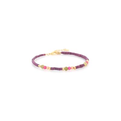 KUTA  bracelet ajustable violet & rose