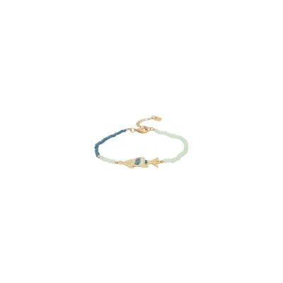 MAKO  bracelet ajustable poisson menthe & bleu