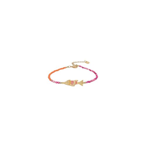 MAKO  bracelet ajustable poisson orange et rose