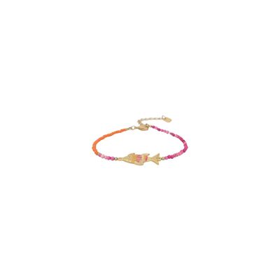 MAKO adjustable orange and pink fish bracelet