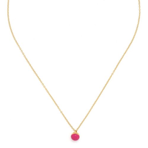 LOUNA  collier court pendentif boule rose