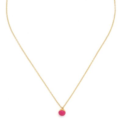 LOUNA short pink ball pendant necklace