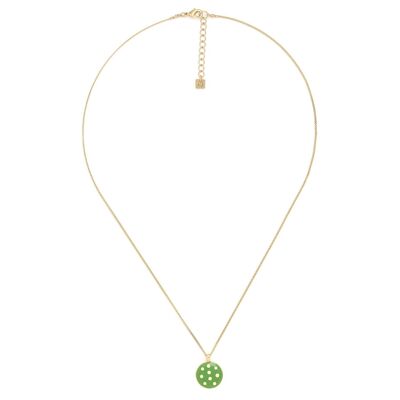 POLKA green polka dot pendant necklace