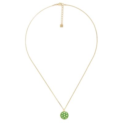 POLKA  collier pendentif à pois vert