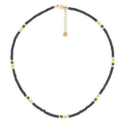 KUTA green & yellow heishe necklace