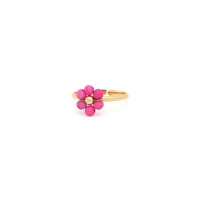 FLORES  bague ajustable howlite fuschia