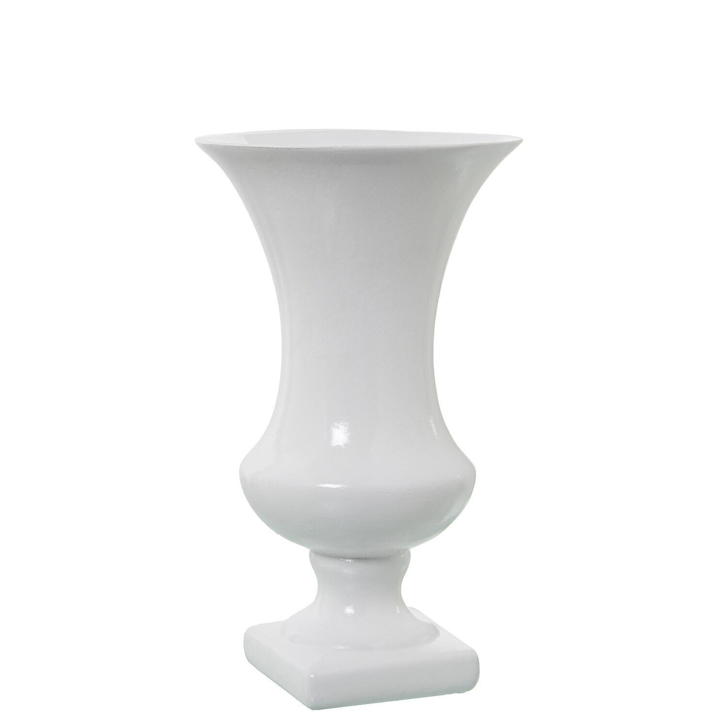 Vaso in ceramica con supporto, 33 cm, bianco lucido, 19x33 cm, supporto: 11x11 cm st61048