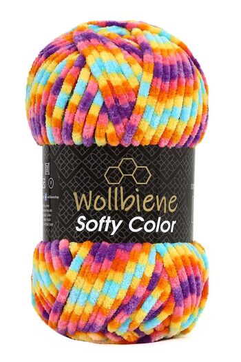 Softy Color Chenille Laine 100gr coloré Tricot Hobby DIY 22