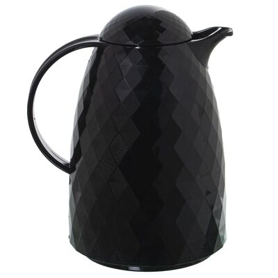 Thermokanne aus schwarzem Polypropylenglas, 1 l, BPA-frei, 19 x 15 x 24 cm, ST578