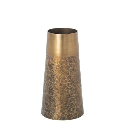 VASO IN ALLUMINIO CON FINITURA OTTONE ANTICATO OPACO _°15X30CM ST74217