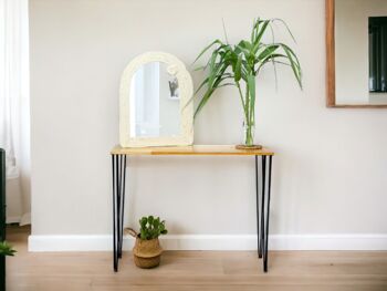 Console en bois massif faite à la main, zone d’entrée, table de couloir, table de poêle mince, étagère de radiateur | 30 cm, 4 pieds 2