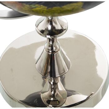 GLOBE DE TERRE EN ALUMINIUM FINITION NICKEL, GLOBE ø20CM, NOIR 21X20X35CM, BASE:°14.5CM ST86610 3